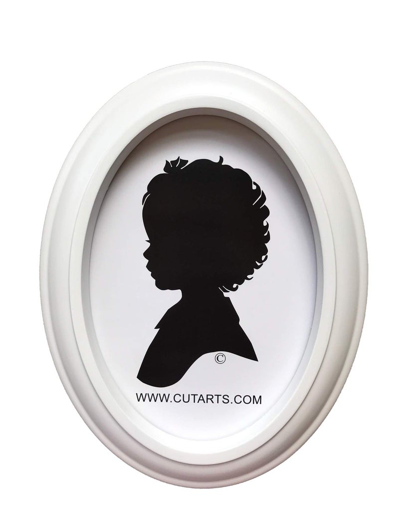Cut Arts White Oval 5x7 Picture Frame - Image 1